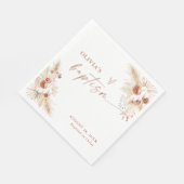 Serviette En Papier Napkins Baptême Boho | Pampas Christing Grass (Coin)