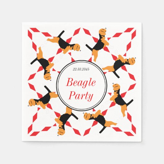 Serviette En Papier Napkins beagle (Devant)