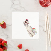 Serviette En Papier Napkins Bedlington Terrier (En situation)