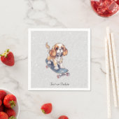 Serviette En Papier Napkins Cavalier King Charles Spaniel (En situation)