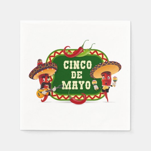 Serviette En Papier Napkins Cinco De Mayo (Devant)