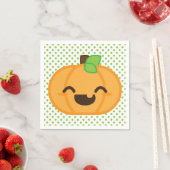 Serviette En Papier Napkins Citrouille Kawaii Jack-o'-lantern (En situation)