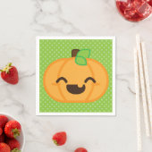 Serviette En Papier Napkins Citrouille Kawaii Jack-o'-lantern (En situation)