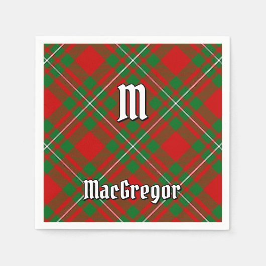 Serviette En Papier Napkins Clan Gregor Tartan (Devant)
