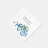 Serviette En Papier Napkins de fête Poulpe mignonne d'anniversaire (Coin)