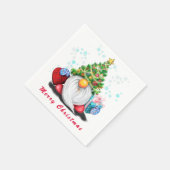 Serviette En Papier Napkins de Noël Gnome avec cadeaux (Coin)