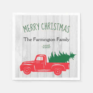 Serviette En Papier Napkins de Noël vintage Rustique personnalisé