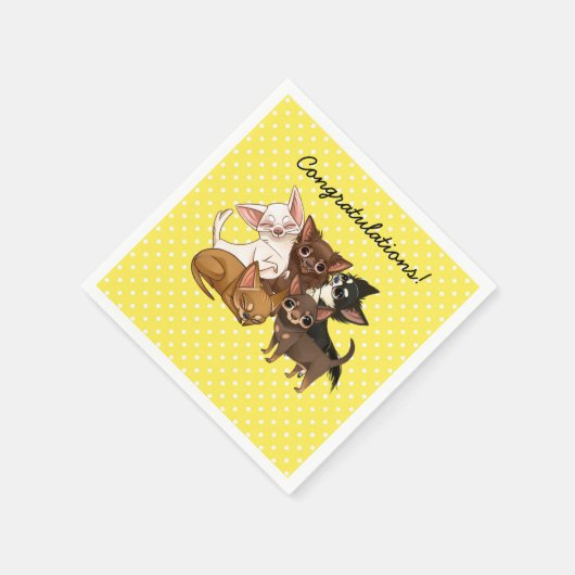 Serviette En Papier Napkins de papeterie Jaune Chihuahua (Coin)