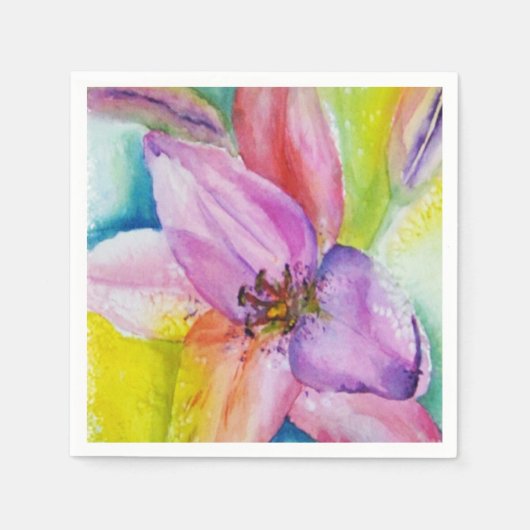 SERVIETTE EN PAPIER NAPKINS DE PAPIER LILY COULEUR NEON (Devant)