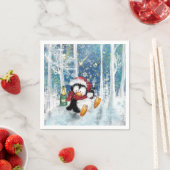 Serviette En Papier Napkins de pingouin de Noël (En situation)