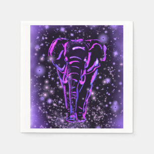 Serviette En Papier Napkins Eléphant Violet