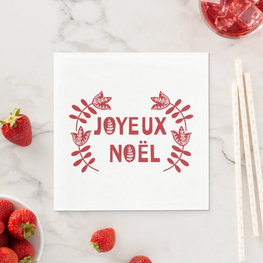 Serviette En Papier Napkins en papier Joyeux Noel (En situation)