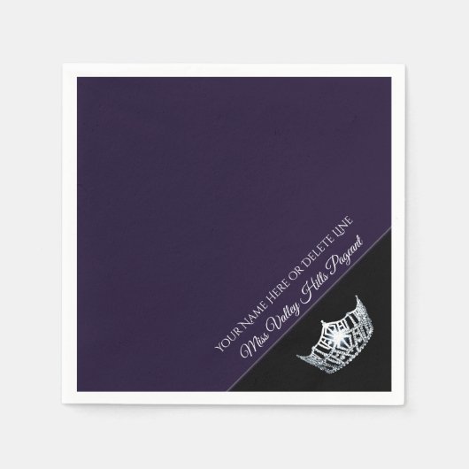 Serviette En Papier Napkins en papier peint en argent Miss America (Devant)