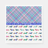 Serviette En Papier Napkins en papier plaid Pastel Dachshund (Devant)