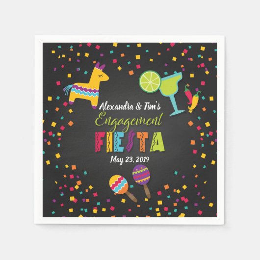Serviette En Papier Napkins Fiesta Engagement Party (Devant)