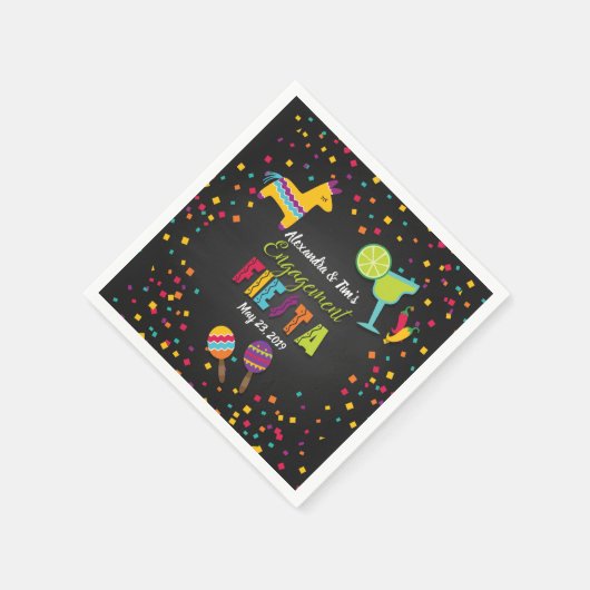 Serviette En Papier Napkins Fiesta Engagement Party (Coin)