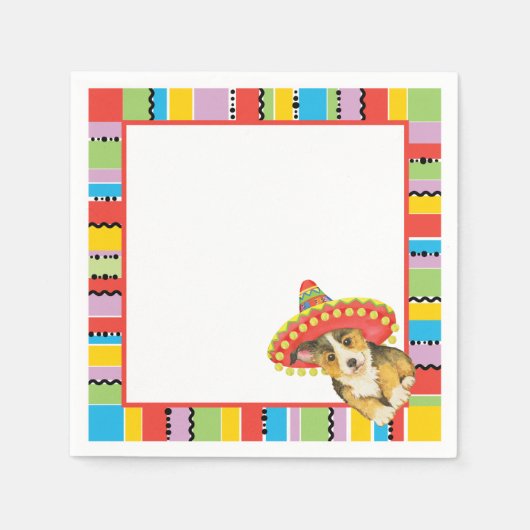 Serviette En Papier Napkins Fiesta Pembroke Welsh Corgi (Devant)