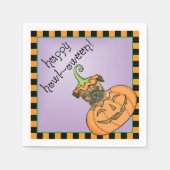 Serviette En Papier Napkins Halloween Bruxelles Griffon (Devant)