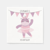 Serviette En Papier Napkins Hippo Ballerina (Devant)