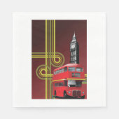 Serviette En Papier Napkins London Double Decker Bus (Devant)