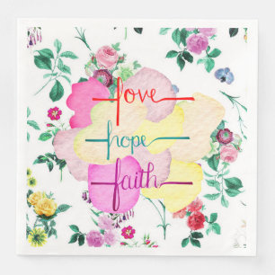 Serviette En Papier Napkins Love, Hope, Faith