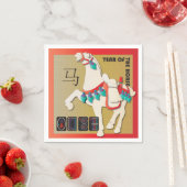 Serviette En Papier Napkins Mah Jongg Horse (En situation)