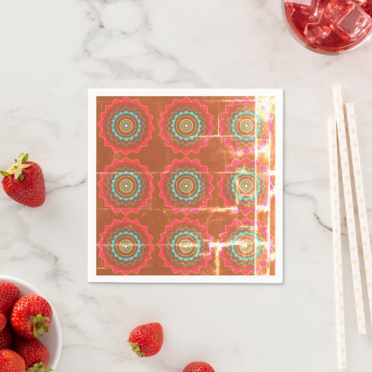 Serviette En Papier Napkins Mandala Art Paper (En situation)