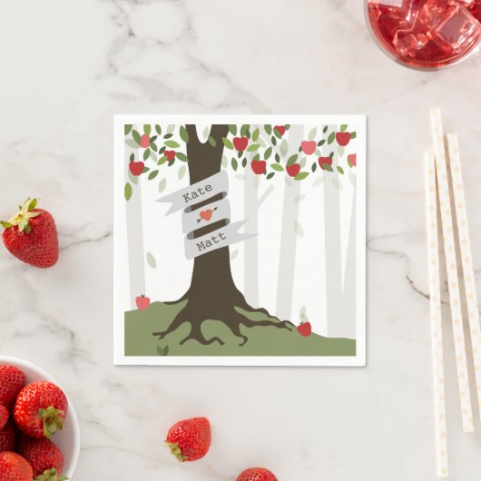 Serviette En Papier Napkins Mariage Apple Orchard (En situation)