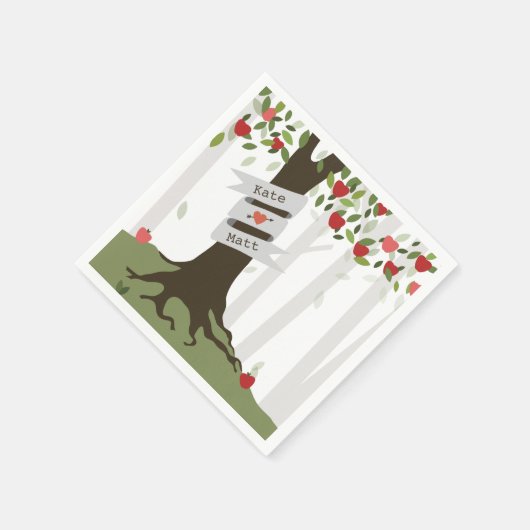 Serviette En Papier Napkins Mariage Apple Orchard (Coin)