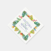 Serviette En Papier Napkins mariage | Aquarelle tropicale florale (Coin)