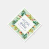 Serviette En Papier Napkins mariage | Aquarelle tropicale florale (Coin)