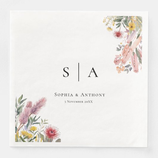 Serviette En Papier Napkins Mariage australien (Devant)