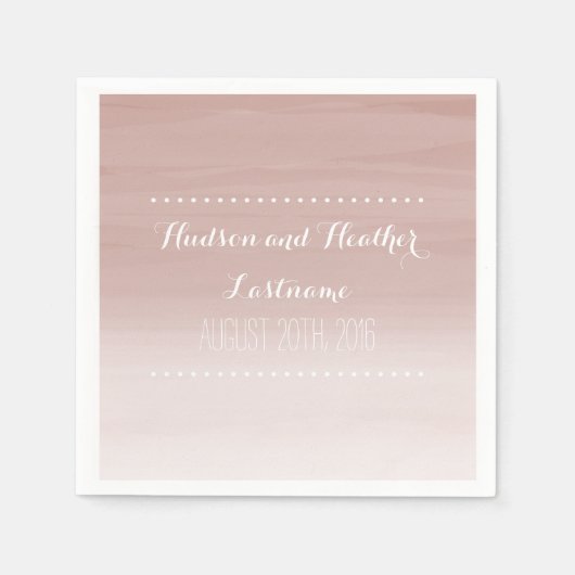 Serviette En Papier Napkins Mariage Blush Ombre (Devant)