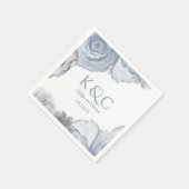 Serviette En Papier Napkins mariage | Bouquet d'aquarelle (bleu foncé) (Coin)