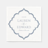 Serviette En Papier Napkins mariage | Élégance simple (bleu foncé) (Devant)