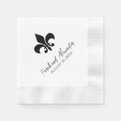 Serviette En Papier Napkins Mariage Fleur de Lis (Devant)