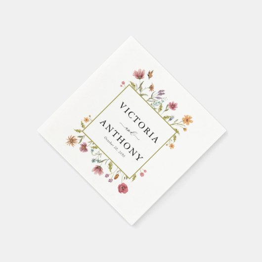 Serviette En Papier Napkins Mariage fleur sauvage (Coin)