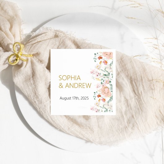 Serviette En Papier Napkins Mariage fleur sauvage