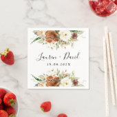 Serviette En Papier Napkins Mariage floral d'automne (En situation)