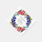 Serviette En Papier Napkins mariage | Happiness Watercolor Floral (Coin)