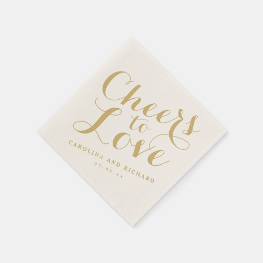 Serviette En Papier Napkins mariage | L'or à l'amour (Coin)
