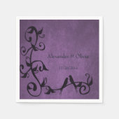 Serviette En Papier Napkins Mariage Lovebirds violet (Devant)