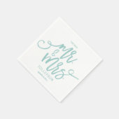 Serviette En Papier Napkins mariage | Script de brosse (Turquoise clai (Coin)