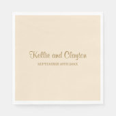 Serviette En Papier Napkins Mariage simple Champagne (Devant)