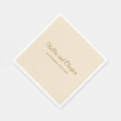 Serviette En Papier Napkins Mariage simple Champagne (Coin)