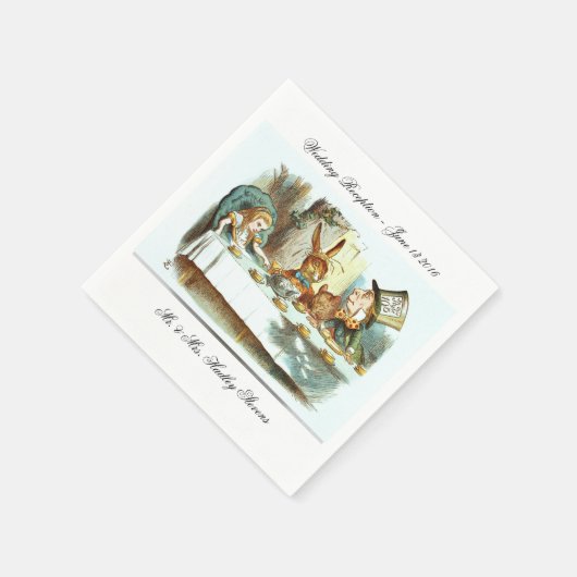Serviette En Papier NAPKINS mariages -ALICE IN WONDERLANDS THÉ PARTY- (Coin)