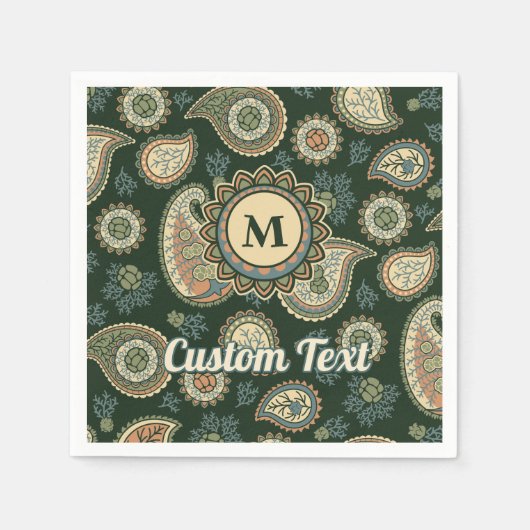 Serviette En Papier Napkins Motif Cypress Paisley (Devant)