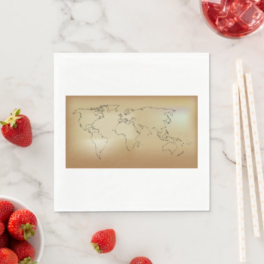 Serviette En Papier Napkins Old World Map (En situation)