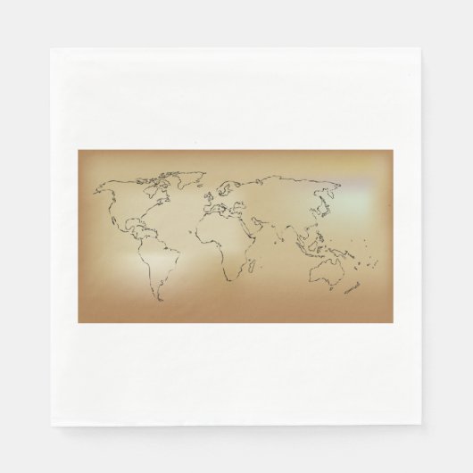 Serviette En Papier Napkins Old World Map (Devant)