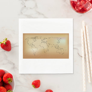 Serviette En Papier Napkins Old World Map